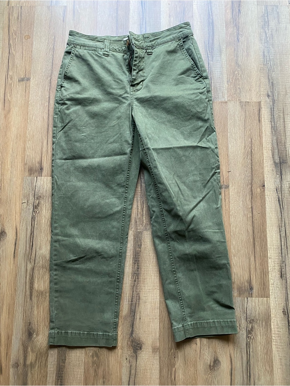 Madewell Olive Straight-Leg Pants